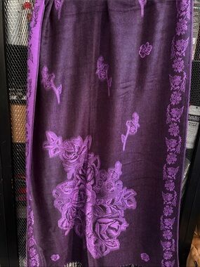Purple Floral Women's Scarf & Wrap